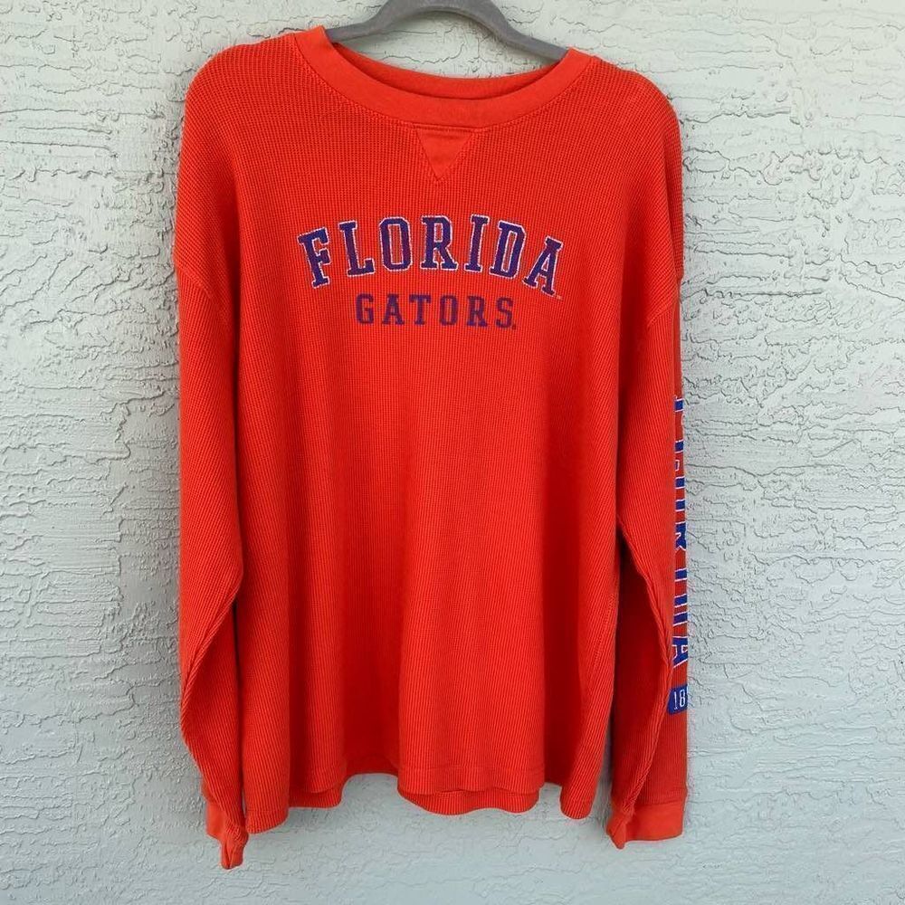ProEdge Mens Orange Florida Gators Graphic Long Sleeve Crew Neck Shirt Sz XL